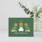 Happy St Patricks Day Beagle Dogs Briefkaart (Staand voorkant)