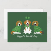 Happy St Patricks Day Beagle Dogs Briefkaart (Voorkant / Achterkant)