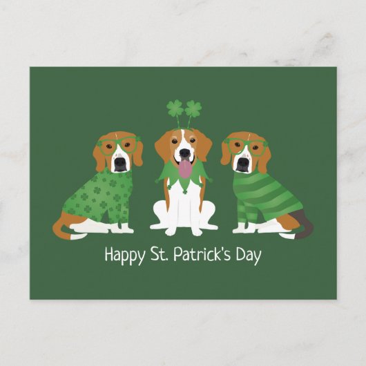 Happy St Patricks Day Beagle Dogs Briefkaart (Voorkant)