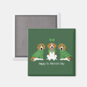Happy St Patricks Day Beagle Dogs Magneet (Voorkant / Achterkant)
