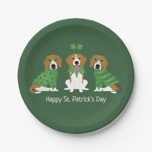Happy St Patricks Day Beagle Dogs Papieren Bordje (Voorkant)