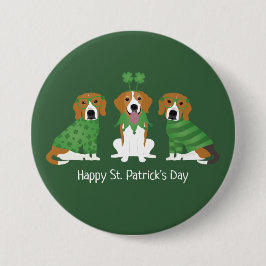 Happy St Patricks Day Beagle Dogs Ronde Button 7,6 Cm