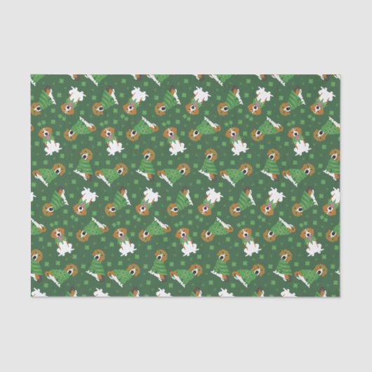 Happy St Patricks Day Beagle Dogs Tissuepapier (Voorkant)