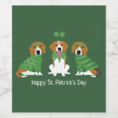 Happy St Patricks Day Beagle Dogs Wijn Etiket (Enkel label)