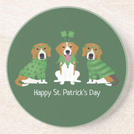 Happy St Patricks Day Beagle Dogs Zandsteen Onderzetter