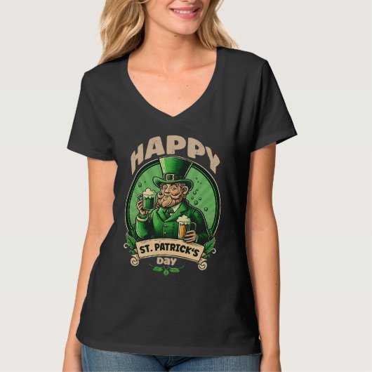 Happy St Patricks Day Beer  1 T-shirt (Voorkant)