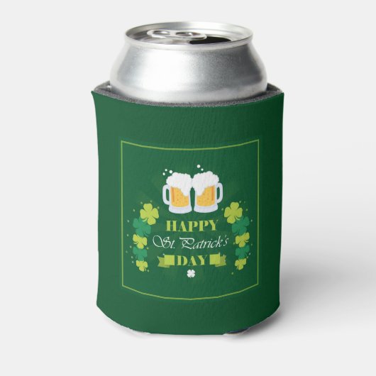 Happy St. Patricks Day Beer and Clovers Blikjeskoeler (Blikje Achterkant)