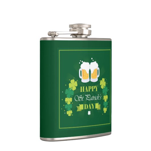 Happy St. Patricks Day Beer and Clovers Heupfles (Rechts)