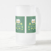 Happy St. Patricks Day Beer and Clovers Matglas Bierpul (Voorkant rechts)