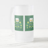 Happy St. Patricks Day Beer and Clovers Matglas Bierpul (Voorkant links)