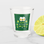 Happy St. Patricks Day Beer and Clovers Shot Glas (Voorkant)