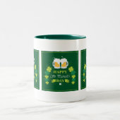 Happy St. Patricks Day Beer and Clovers Tweekleurige Koffiemok (Center)