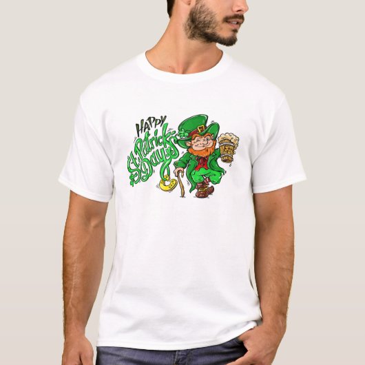 Happy St.Patrick's Day Beer Hoefijzer T-shirt (Voorkant)