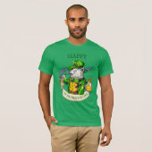 Happy St. Patrick's Day Beer Irish Cat Funny T-shirt (Voorkant volledig)