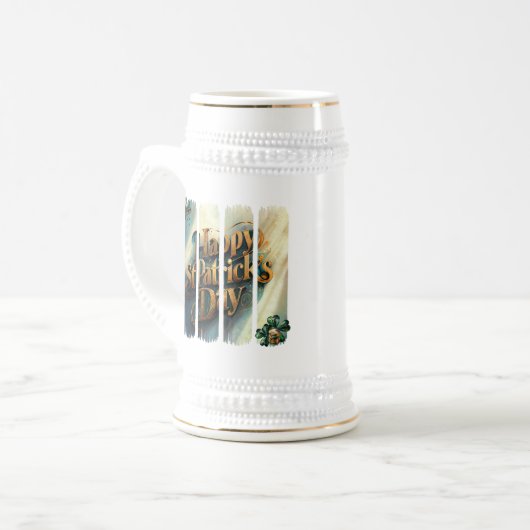 Happy St. Patrick's Day Beer Stein Bierpul (Voorkant links)