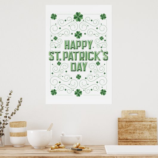 Happy St. Patrick's Day (Beveled) Poster 24x36 (Keuken)