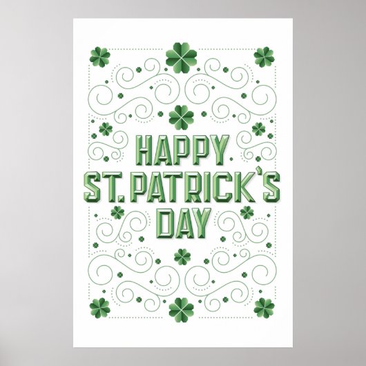 Happy St. Patrick's Day (Beveled) Poster 24x36 (Voorkant)