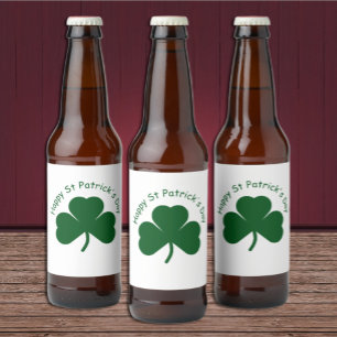 Happy St Patrick's Day Bier Etiket