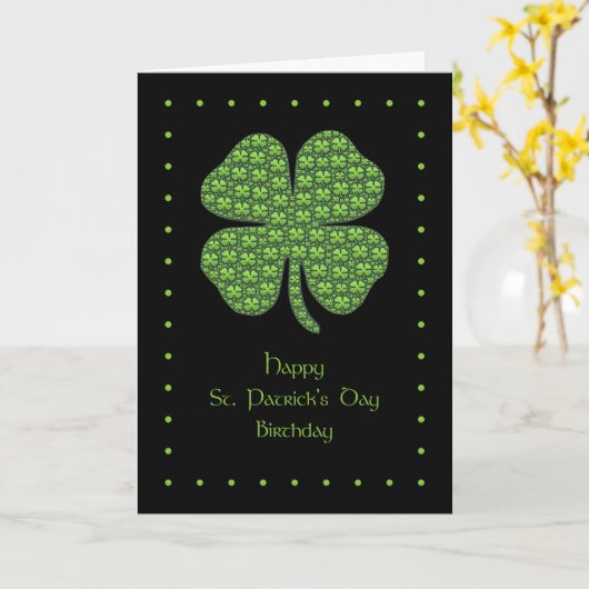 Happy St. Patrick's Day Birthday Card Kaart (Gele Bloem)