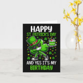 Happy St Patricks Day Birthday Shamrock Dab Bday P Kaart (Gele Bloem)