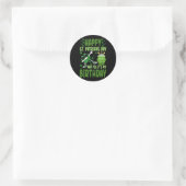 Happy St Patricks Day Birthday Shamrock Dab Bday P Ronde Sticker (Tas)