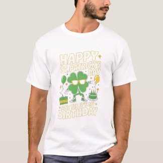 Happy St Patricks Day Birthday Shamrock Dab Bday T-shirt