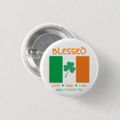 Happy St Patrick's Day BLESSED Faith Hope Love Ronde Button 3,2 Cm (Voorkant /achterkant)