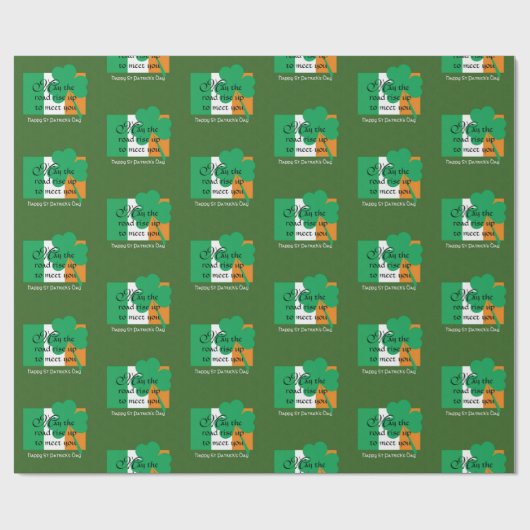 HAPPY ST PATRICK'S DAY Blessing Shamrock Cadeaupapier (Vlak)