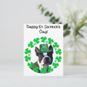 Happy St. Patrick's Day Boston Terrier Briefkaart (Staand voorkant)