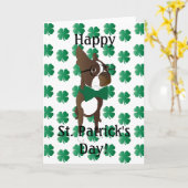 Happy St. Patrick's Day Boston Terrier Kaart (Gele Bloem)