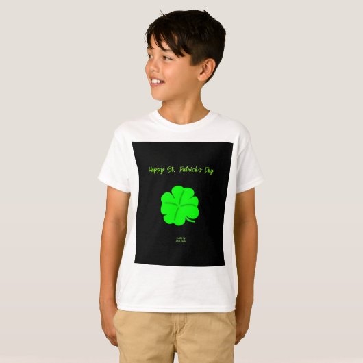 Happy St. Patrick's Day Boys Wit Basic T-Shirt (Voorkant volledig)
