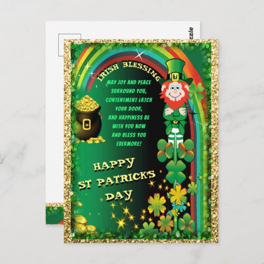 Happy St. Patricks Day Briefkaart (Voorkant / Achterkant)