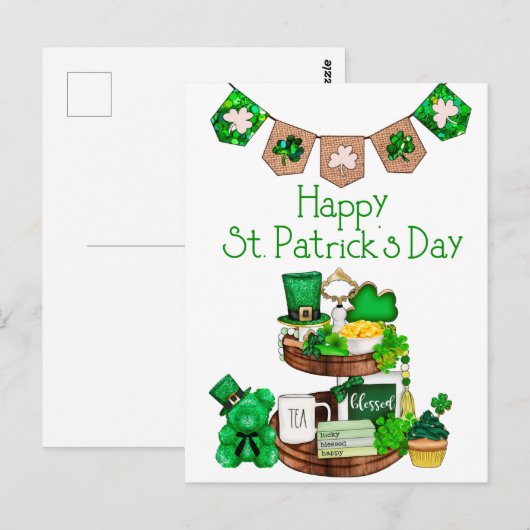 Happy St. Patrick's Day Briefkaart (Voorkant / Achterkant)