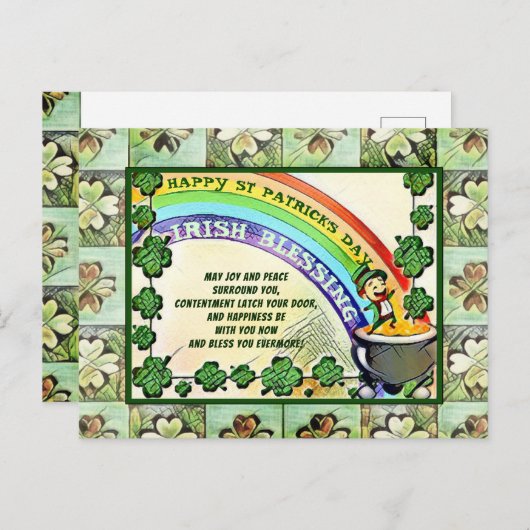Happy St. Patricks Day Briefkaart (Voorkant / Achterkant)