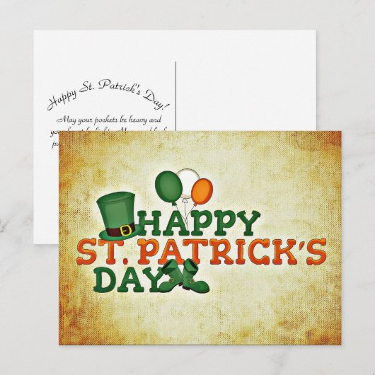 Happy St. Patrick's Day Briefkaart (Voorkant / Achterkant)