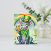 Happy St. Patrick's Day Briefkaart | Sphynx Cat (Staand voorkant)