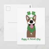 Happy St Patricks Day Brown Dog Green Briefkaart (Voorkant / Achterkant)