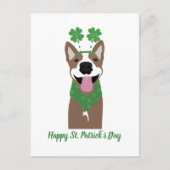 Happy St Patricks Day Brown Dog Green Briefkaart (Voorkant)