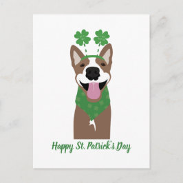Happy St Patricks Day Brown Dog Green Briefkaart