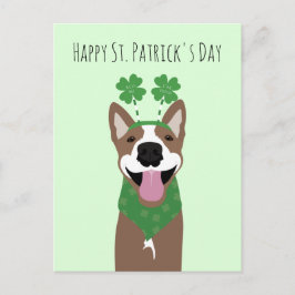 Happy St Patricks Day Brown Dog Green Briefkaart
