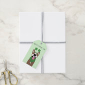 Happy St Patricks Day Brown Dog Green Cadeaulabel (Met Touw)