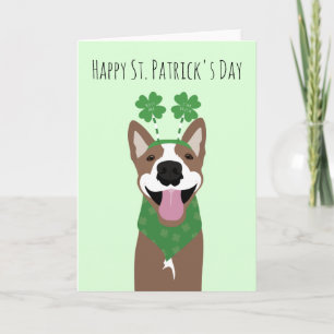 Happy St Patricks Day Brown Dog Green Kaart