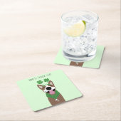 Happy St Patricks Day Brown Dog Green Kartonnen Onderzetters (Insitu)