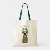 Happy St Patricks Day Brown Dog Green Tote Bag (Achterkant)