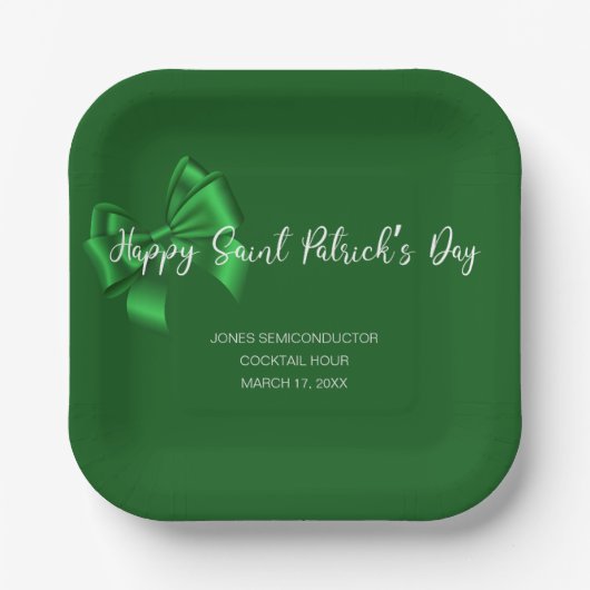 Happy St Patrick's Day Business Party Papieren Bordje (Voorkant)