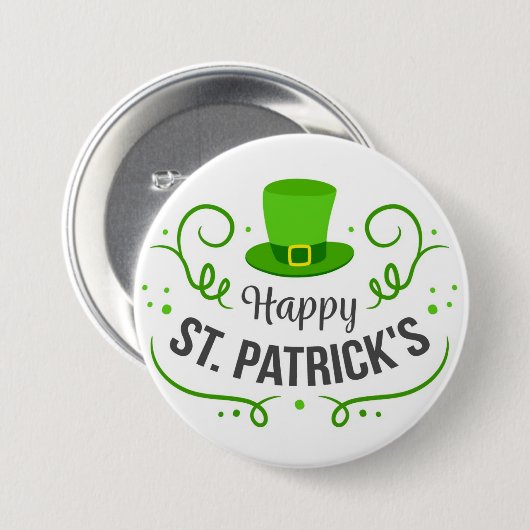 Happy St. Patrick's Day Button (Voorkant /achterkant)