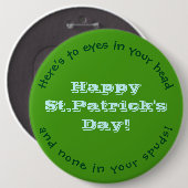 Happy St.Patrick's Day Button / HUMOROUS / AANPASB (Voorkant /achterkant)