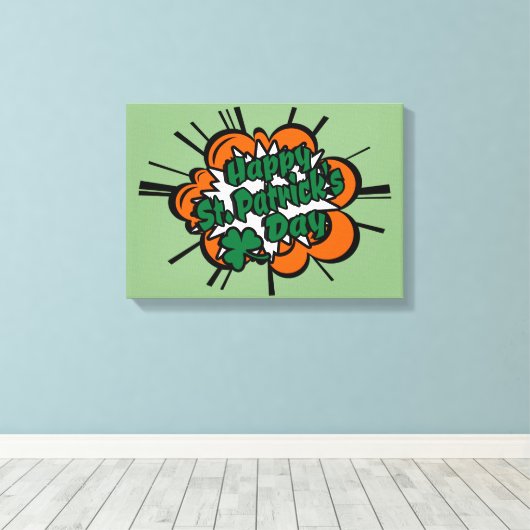 Happy St. Patrick's Day Canvas Afdruk (Insitu (Houten vloer))