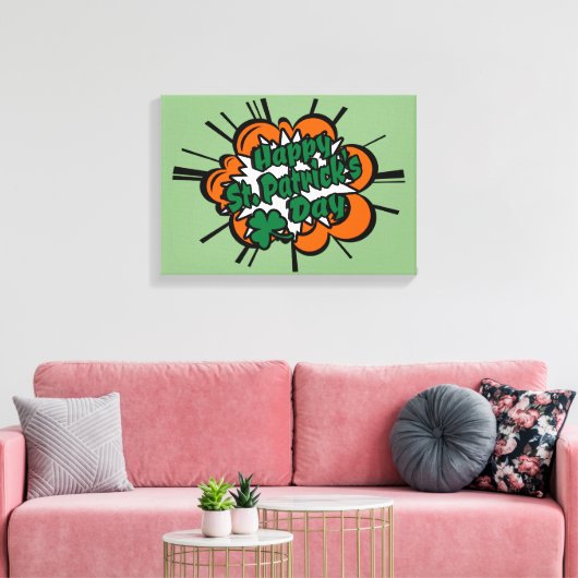 Happy St. Patrick's Day Canvas Afdruk (Insitu (Woonkamer))