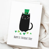 Happy St. Patrick's day card met zwarte kat Kaart